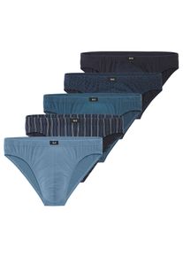 H.I.S. Slip H.I.S "M&auml;nner Unterhose", Herren, Gr. 8 (XXL), 10 Stk., blau, navy, hellblau, navy, blau, gestreift, navy, blau, bedruckt, Jersey, Obermaterial: 95% Baumwolle, 5% Elasthan, k&ouml;rpernah, Unterhosen Slip, in bedruckter Baumwollqualit&auml;t
