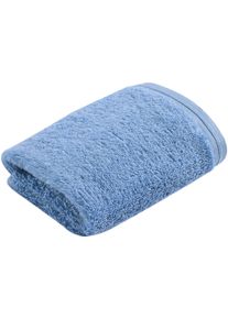 Waschlappen Vossen "Vegan Life", blau (pacific pearl), 3 Stk., Walkfrottee, Handt&uuml;cher, Waschlappen, 100% vegan