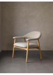 Loungesessel ACTONA GROUP "Addi", beige, B:70cm H:76cm T:70,5cm, 96% Polyester, 4% Acryl, Sessel, Loungesessel, Gepolstert, Stoff-Bezug, mit Armlehnen, Eichenbeine