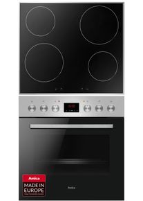 Amica Induktions Herd-Set "EHI 935 611 E", Energieeffizienz: A, silber (edelstahlfarben), Herdsets, Komfortables Kochen und Backen mit &uuml;bersichtlicher Handhabung, Induktions Herd-Set