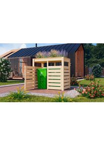 M&uuml;lltonnenbox Karibu "M&uuml;lltonnenunterstand mit Hochbeet", beige (naturbelassen), B:158,2cm H:143cm T:87,6cm, Holzwerkstoff, Aufbewahrungsboxen, M&uuml;lltonnenbox, naturbelassen oder anthrazit