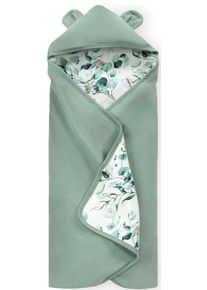 Babydecke hauck "Baby Einschlagdecke, Snuggle N Dream leaves Mint/gr&uuml;n", gr&uuml;n (leaves mint), B:80cm L:80cm, Baumwolle, Wohndecken, Babydecke, Baby Einschlagdecke mit Kapuze