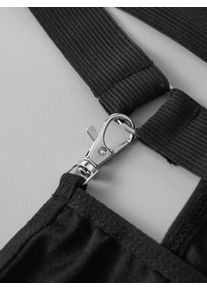 Men's Black G-String Underwear With Metal Clips Comfortable Erotic Briefs