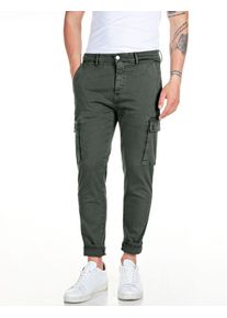 Cargohose Replay "JAAN", Herren, Gr. 33, L&auml;nge 34, gr&uuml;n (military gr&uuml;n), Web, Obermaterial: 91% Baumwolle, 6% Elastomultiester, 3% Elasthan, slim fit lang, Hosen Cargohose, Hyperflex