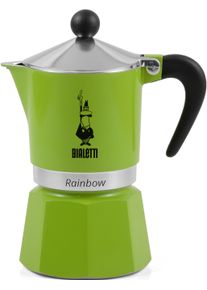 Espressokocher Bialetti "Rainbow", gr&uuml;n (aluminiumfarben, gr&uuml;n), 0,13 l, 3, Kaffeemaschinen, Espressokocher, Aluminium