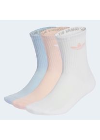 Sportsocken adidas originals "TREFOIL CUSHION CREW SOCKEN, 3 PAAR", Herren, Gr. S (37/39), wei&szlig;, crystal sky, sandy pink, Obermaterial: 65% Baumwolle, 31% Polyester, 3% Elasthan, 1% Polyamid, Socken Sportsocken, f&uuml;r Erwachsene, 3er-Pack, mit Logodruck, wadenlang