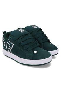 Schn&uuml;rschuh DC Shoes "Court Graffik", Herren, Gr. 12,5(46,5), dunkelgr&uuml;n, wei&szlig;, Obermaterial: Leder (Kuh) / Futter: Textil / Au&szlig;ensohle: Gummi;, Schuhe Schn&uuml;rschuh
