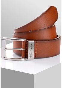 Lederg&uuml;rtel Tom Tailor "TTTOM", Damen, Gr. 90, braun (light braun uni), B&uuml;ffelleder, unifarben, G&uuml;rtel Lederg&uuml;rtel, 4 cm breiter Herreng&uuml;rtel, Casual und Jeans Look, Topseller