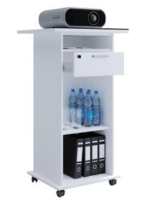 Wohnzimmertisch Vcm "Tisch M&ouml;bel Wagen Beamer Projektor Rollen Neta", wei&szlig;, B:60cm T:50cm, Sideboards, Wohnzimmertisch
