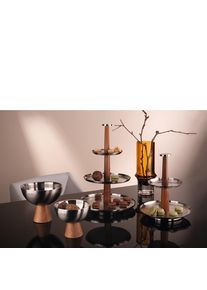 Schale Fink "ROMA", silberfarben, braun, H:13cm &Oslash;:15cm, Sch&uuml;sseln, Schale