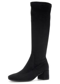 Stiefel Gabor "Milano", Damen, Gr. 43, XS-Schaft, schwarz, Textil, Veloursleder, Schuhe Stiefel, Blockabsatz, Langschaftstiefel, Schafth&ouml;he 42 cm