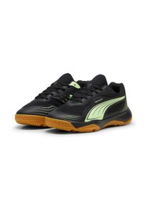 Hallenschuh Puma "SOLARFLASH III JR", Jungen, Gr. 37, schwarz (Puma schwarz, fizzy apple), Textil, Schuhe Hallenschuh