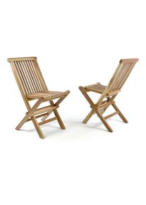 Gartenstuhl Vcm "2er Gartenstuhl Kinder Klappstuhl Holz Teak", braun, Obermaterial: 100% Sonstiges Material (Ananasfaser) AM_PF ., St&uuml;hle, Gartenstuhl