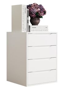 Nachttisch Vcm "Holz Nachtschrank Nachttisch Schublade Malira L", wei&szlig; (wei&szlig;, wei&szlig;), B:46cm T:42cm, Sideboards, Nachttisch