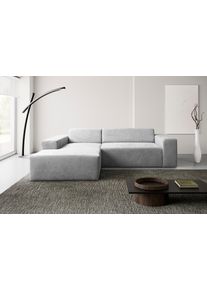 Ecksofa WERK2 "Zeus-L Breite: 253 cm, modern & zeitlos, bequemes Sofa", silbergrau, B:253cm H:70cm T:188cm, 92% Polyester, 8% Nylon, Sofas, Ecksofa, moderne Optik mit abgerundeten Kanten