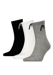 Kurzsocken Head "Head ALL SPORTS TRAINING SHORT CREW", Damen, Gr. 35-38, grau, wei&szlig;, schwarz, Baumwollmischung, normal, Socken Kurzsocken, mit gepolsterte Sohle f&uuml;r D&auml;mpfung und zus&auml;tzlichen Komfort