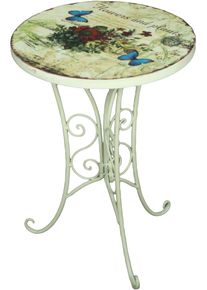 Gartentisch Garden Pleasure "FLORAL", wei&szlig; (wei&szlig;, wei&szlig;, wei&szlig;), H:53cm, Eisen;Stahl, Tische, Gartentisch