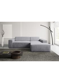 Ecksofa WERK2 "Zeus-L Breite: 253 cm, modern & zeitlos, bequemes Sofa", hellgrau, B:253cm H:70cm T:188cm, 92% Polyester, 8% Nylon, Sofas, Ecksofa, moderne Optik mit abgerundeten Kanten