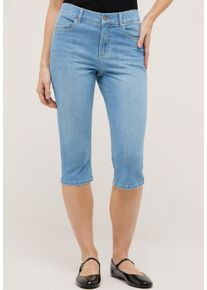 Slim-fit-Jeans Angels "ANACAPRI", Damen, Gr. 36, N-Gr, light blau used, Denim/Jeans, Obermaterial: 89% Baumwolle, 8% Polyester, 3% Elasthan, unifarben, slim fit kniebedeckend, Jeans Slim-fit-Jeans, im Five-Pocket Style