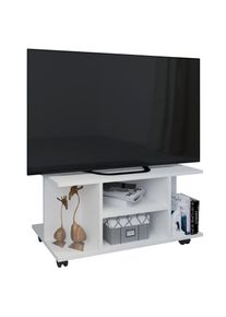Wohnzimmertisch Vcm "Holz TV Lowboard Fernsehregal Rollen Findalo", wei&szlig;, B:80cm T:40cm, Sideboards, Wohnzimmertisch