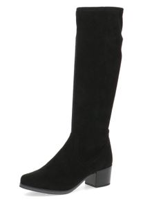 Stiefel Caprice, Damen, Gr. 38,5, XS-Schaft, schwarz, Textil, Schuhe Stiefel, Blockabsatz, Schlupfstiefel mit Stretch-XS-Schaft in schmaler Form