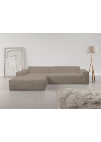 Ecksofa WERK2 "Zeus-XL, B/T: 311/210 cm, Mega-Sofa mit gro&szlig;er Sitztiefe, modern", beige (greige), B:311cm H:70cm T:210cm, 90% Polyester, 10% Nylon, Sofas, Ecksofa, Curvy Trend Garnitur mit urbaner Optik, bequem, Big-Sofa, L-Form