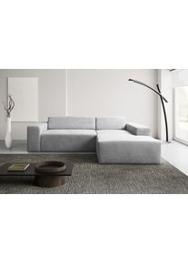 Ecksofa WERK2 "Zeus-L Breite: 253 cm, modern & zeitlos, bequemes Sofa", silbergrau, B:253cm H:70cm T:188cm, 92% Polyester, 8% Nylon, Sofas, Ecksofa, moderne Optik mit abgerundeten Kanten