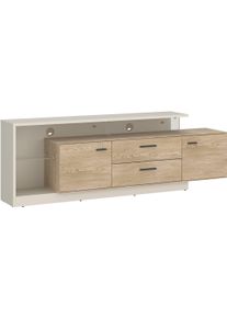 Lowboard Home Affaire "LAGOON", natur, B:191,5cm H:66cm T:39,9cm, Holzwerkstoff, Sideboards, Lowboard, modernes Lowboard, Breite ca.191,5 cm, 2 T&uuml;ren und 2 Schubkasten