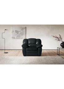 Sessel COTTA "Casino", schwarz, B:109cm H:88cm T:92cm, SOFTLUX-Kunstleder;Luxus-Microfaser (100% Polyester);Luxus-Kunstleder;NaturLEDER, echtes Rindsleder, Sessel, Sessel, Polstergarnitur, auch als Set erh&auml;ltlich