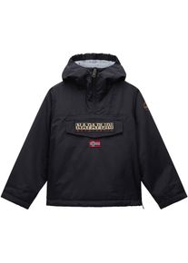 Anorak Napapijri "Rainforest", Jungen, Gr. 10, schwarz, Obermaterial: 100% Polyamid, loose fit normal, Jacken Anorak, wasserabweisend