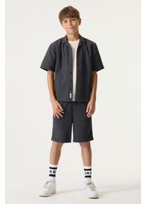 Shorts Garcia, Jungen, Gr. 134, N-Gr, dunkelgrau, Web, Obermaterial: 100% Baumwolle, unifarben, normal ca. Mitte Oberschenkel, Hosen Shorts, in Waffle-Optik und mit Kordelzug, for Boys