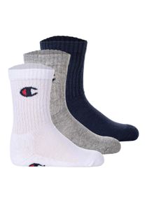Kurzsocken Champion "Socken 3er Pack", M&auml;dchen, Gr. 27-30, bunt (blau, wei&szlig;, grau), Obermaterial: 71% Baumwolle CO. 27% Polyamid PA. 2% Elasthan EL., Socken Kurzsocken