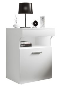 Nachttisch Vcm "Holz Nachttisch Nachtschrank Schublade Slepal M", wei&szlig;, B:45cm T:39cm, Sideboards, Nachttisch