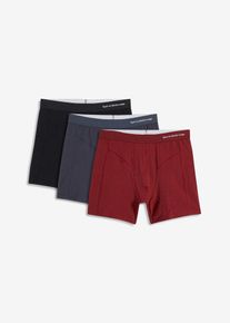 bonprix Bokszerals&oacute; k&ouml;z&eacute;phossz&uacute;, bio-pamuttal (3 db-os csomag), piros, 10 (4XL)