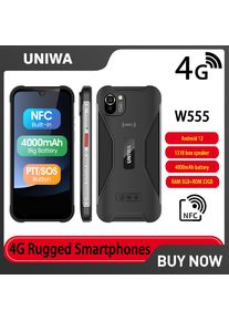 UNIWA W555 Global Version 4G Smartphones 3G+32G Android 12 Mobile Phone 4000mAh Battery NFC Multi-language 13MP Rear Camera PTT