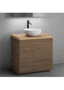 neoro n50 Meuble bas l : 80 cm, 2 tiroirs, lavabo &Oslash; 40 cm blanc mat,, BN0064WM+BN0442WL+BN0402W1,