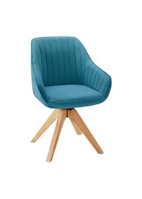 Armlehnstuhl Leonie Petrol Webstoff Drehbar Gepolstert