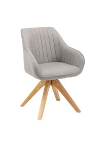 Armlehnstuhl Leonie Hellgrau Webstoff Drehbar Gepolstert