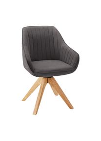 Armlehnstuhl Leonie Grau Webstoff Drehbar Gepolstert