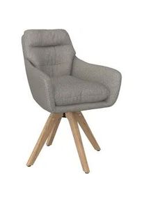 Armlehnstuhl Juana Hellgrau Boucl&eacute; Drehbar Gepolstert