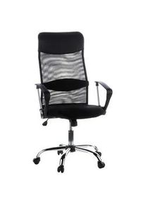 hjh OFFICE Drehstuhl Aria High Schwarz/Chromfarben