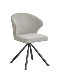 Armlehnstuhl Jana Hellgrau/Schwarz