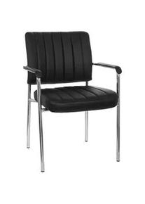 hjh OFFICE Besucherstuhl Somos Chromfarben/Schwarz