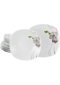 Creatable Tafelservice Square Orchidee Rosa/Wei&szlig;, 12-teilig