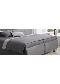 Tagesdecke Hapo "Plaid", anthrazit, B:240cm L:70cm, Bezug: 100% Polyester, Tagesdecken, Tagesdecke, beidseitig Stoff mit Vlie&szlig;watte versteppt