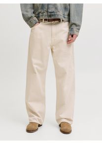 Jack & Jones Straight-Jeans JACK & JONES "JJITED JJCLASSIC AM 469 SN", Damen, Gr. 34, L&auml;nge 30, ecru, Denim/Jeans, Obermaterial: 100% Baumwolle, clean, straight fit lang, Jeans Straight-Jeans, Baumwolle, straight fit