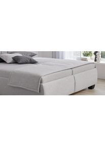 Tagesdecke Hapo "Plaid", hellgrau, B:160cm L:70cm, Polyester, Tagesdecken, Tagesdecke, beidseitig Stoff mit Vlie&szlig;watte versteppt