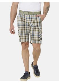 Cargobermudas Jan Vanderstorm "Bermuda VALKOR", Damen, Gr. 8,2, N-Gr, oliv kariert, Obermaterial: 100% Baumwolle CO., Hosen Cargobermudas