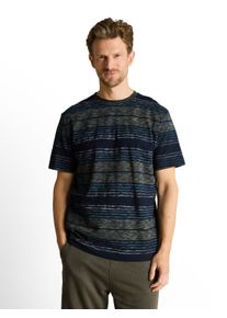 Kurzarmshirt Tom Tailor, Herren, Gr. M, deep leaf gr&uuml;n multi stripe, Single Jersey, Obermaterial: 100% Baumwolle, gestreift, regular fit h&uuml;ftbedeckend, Rundhals, Shirts Kurzarmshirt, im Streifen-Design