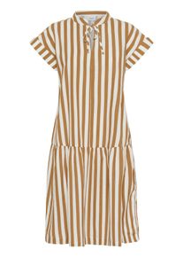 Sommerkleid Saint Tropez "ZalindaSZ SS Dress", Damen, Gr. XXL, N-Gr, tiger's eye ice stripe, Web, Obermaterial: 100% Baumwolle, gestreift, V-Ausschnitt, Kleider Sommerkleid